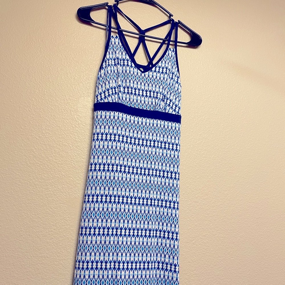 Dakini Blue and White Athletic Dress